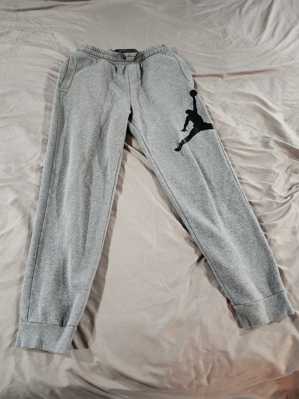 Jordan Gray Jogger Sweatpants with Black Jumpman Size Small